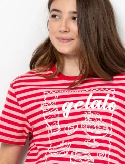 Striped "Gelato" Print T-shirt