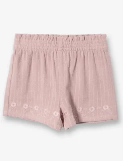 Striped Linen-blend Shorts