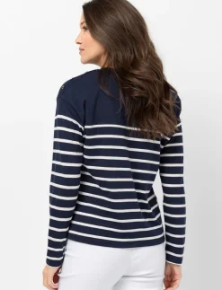 Striped Shoulder-button T-shirt