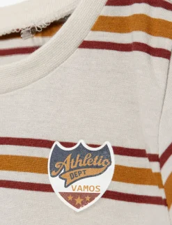 Striped T-shirt with Printed Patch - Baby Boy