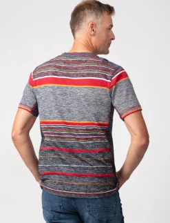 Striped V-neck T-shirt