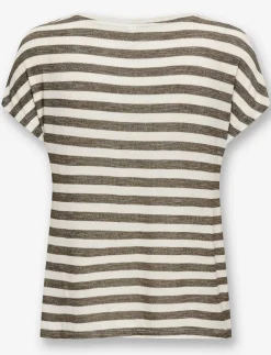 Striped V-neck T-shirt
