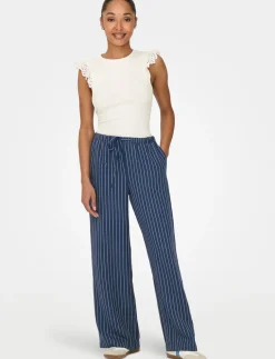 Striped Wide-leg Pants