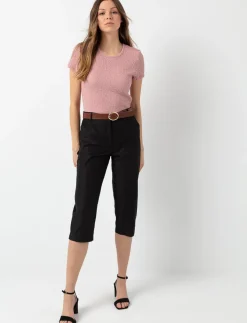 Structured waist Capri Pants