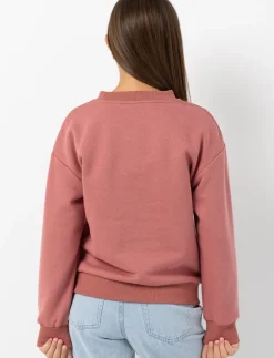 Sweatshirt with Applied Flowers