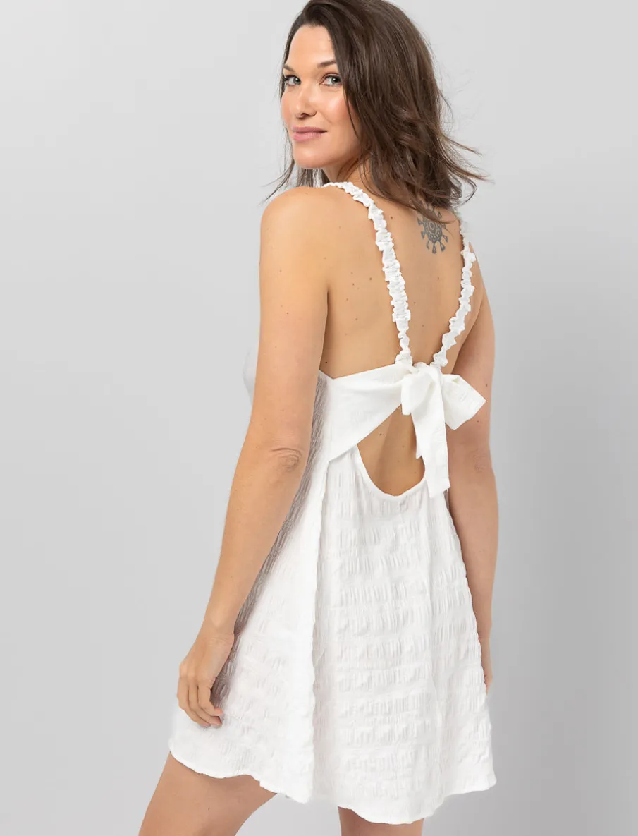 Textured Back Bow Dress