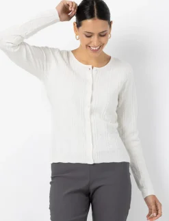 Textured Button-front Cardigan