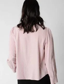 Textured Button-up Blouse