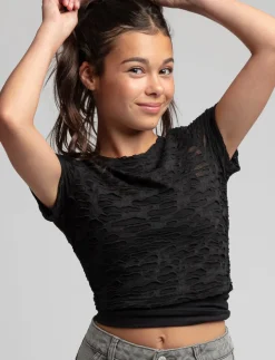 Textured Cropped T-shirt