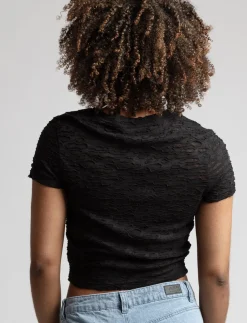Textured Cropped T-shirt