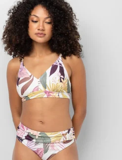 Textured Cross-strap Bikini Top