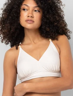 Textured Cross-strap Bikini Top