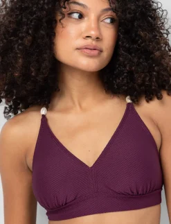 Textured Cross-strap Bikini Top