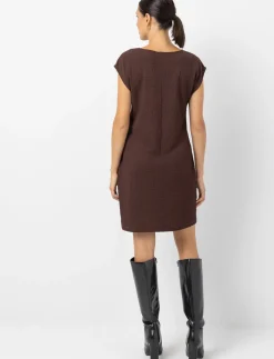 Textured Dress with Cap Sleeves