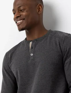 Textured Henley Collar T-shirt