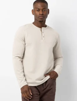 Textured Henley Collar T-shirt
