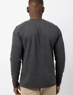 Textured Henley Collar T-shirt