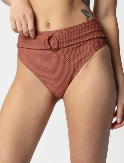 Textured High Waist Bikini Bottom