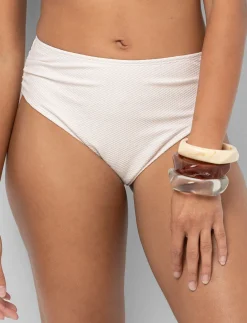 Textured High-waisted Bikini Bottom