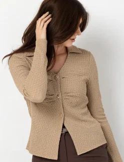 Textured Shirt with Buttons