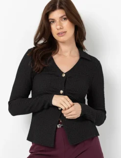 Textured Shirt with Buttons
