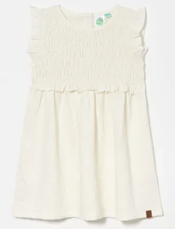 Textured Smocked-waist Dress