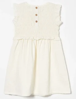 Textured Smocked-waist Dress
