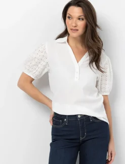 Textured Solid Blouse with Shirt Collar