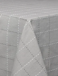 Textured Tablecloth with Stitched Pattern - 54 x 72 in