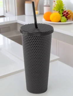 Textured Travel Cup with Straw
