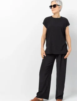 Textured Wide-leg Trousers
