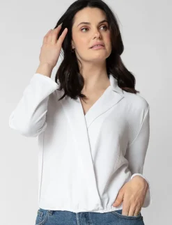 Textured Wrap Blouse