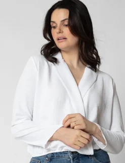 Textured Wrap Blouse