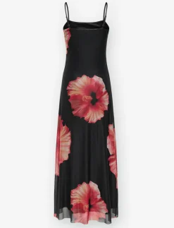 Thin Strap Hibiscus Flower Dress
