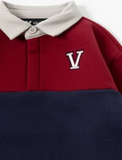 Three-tone Fleece Polo Sweater - Baby Boy