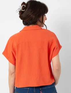 Tie-front Dolman-sleeve Blouse