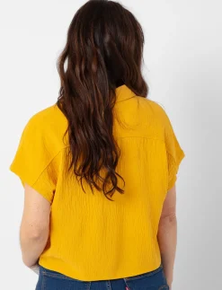 Tie-front Dolman-sleeve Blouse