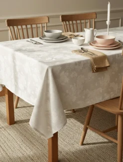 Tone-on-tone Floral Tablecloth - 50 x 70 in