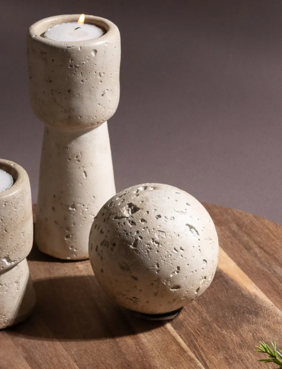 Travertine-look Decorative Ball
