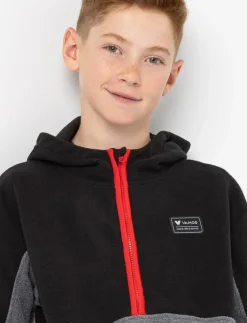 Two-tone Fleece Hoodie with Half-zip