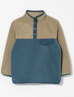 Two-tone Fleece Mock-neck Pullover - Little Boy