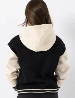 Two-tone Varsity-style Hoodie Jacket