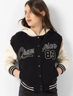 Two-tone Varsity-style Hoodie Jacket