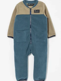 Two-tone Zip-up Fleece Romper
