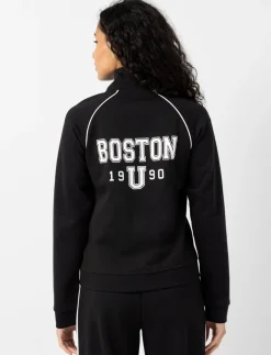 Varsity-style Cardigan with Stand Collar