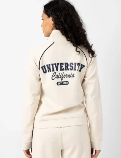 Varsity-style Cardigan with Stand Collar