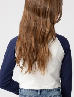 Varsity-style Long-sleeve Crop Top