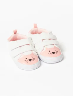 Velcro Shoes with Cat Face