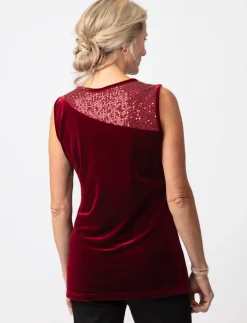 Velvet Tank Top with Sequins