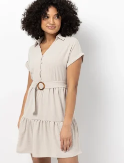V-neck Dress with Belt